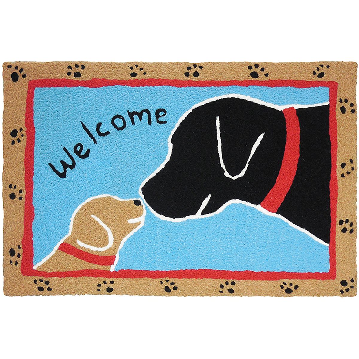 Jellybean 20 in. W x 30 in. L Multicolored Surfer Dude Dog Polyester Rug