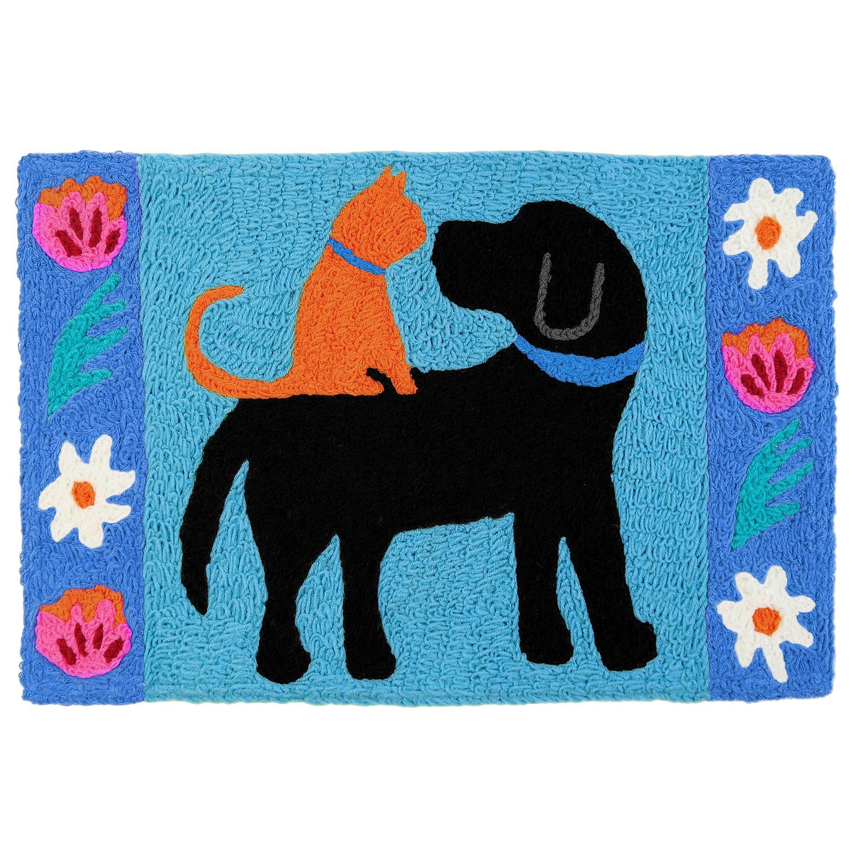 Jellybean Flower Power Dogs 20x30 Washable Accent Rug