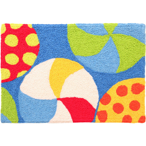 Jellybean Beach Balls 20"x30" Washable Accent Rug