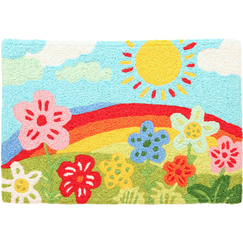 Jellybean Groovy Flowers 20"x30" Washable Accent Rug