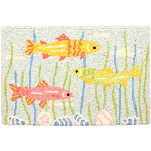 Jellybean Candy Colored Fish 20"x30" Washable Accent Rug