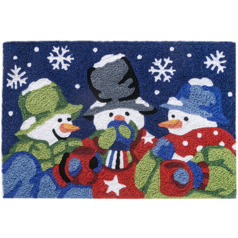 Snowmen and Cocoa Jellybean Accent Washable Rug 20" x 30"