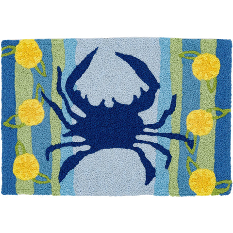 Jellybean Lemons & Blue Crab 20"x30" Washable Accent Rug