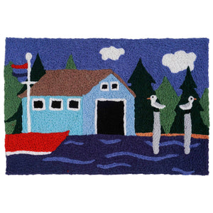 Lakeside Boat House Jellybean Accent Coastal Rug 20" x 30" Door Mat