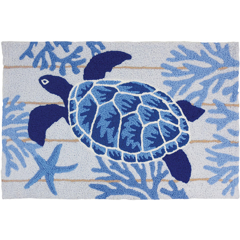 Indigo Sea Turtle  20" X 30" Jellybean Rug