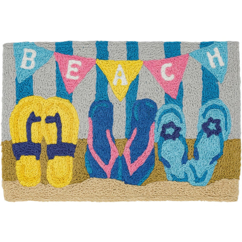 Jellybean Beach Flags 20"x30" Washable Accent Rug