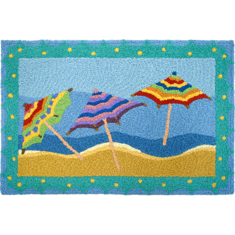 Jellybean Beach Umbrellas  20"x30" Washable Accent Rug