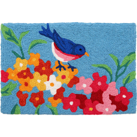 Jellybean Little Blue Bird 20"x30" Washable Accent Rug