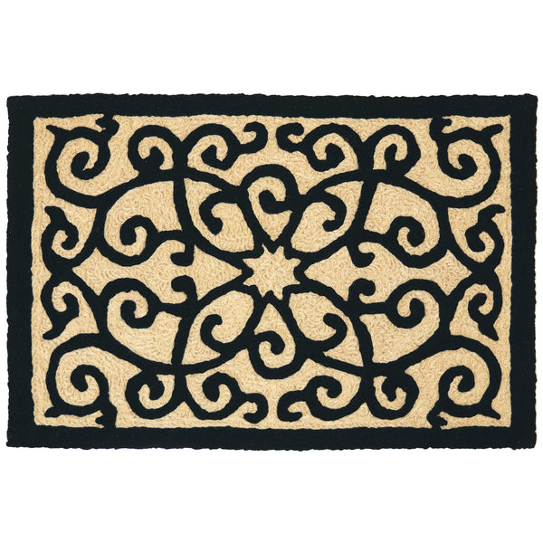 Frontgate-Black & Tan  20" X 30" Jellybean Rug