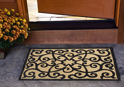 Frontgate-Black & Tan  20" X 30" Jellybean Rug