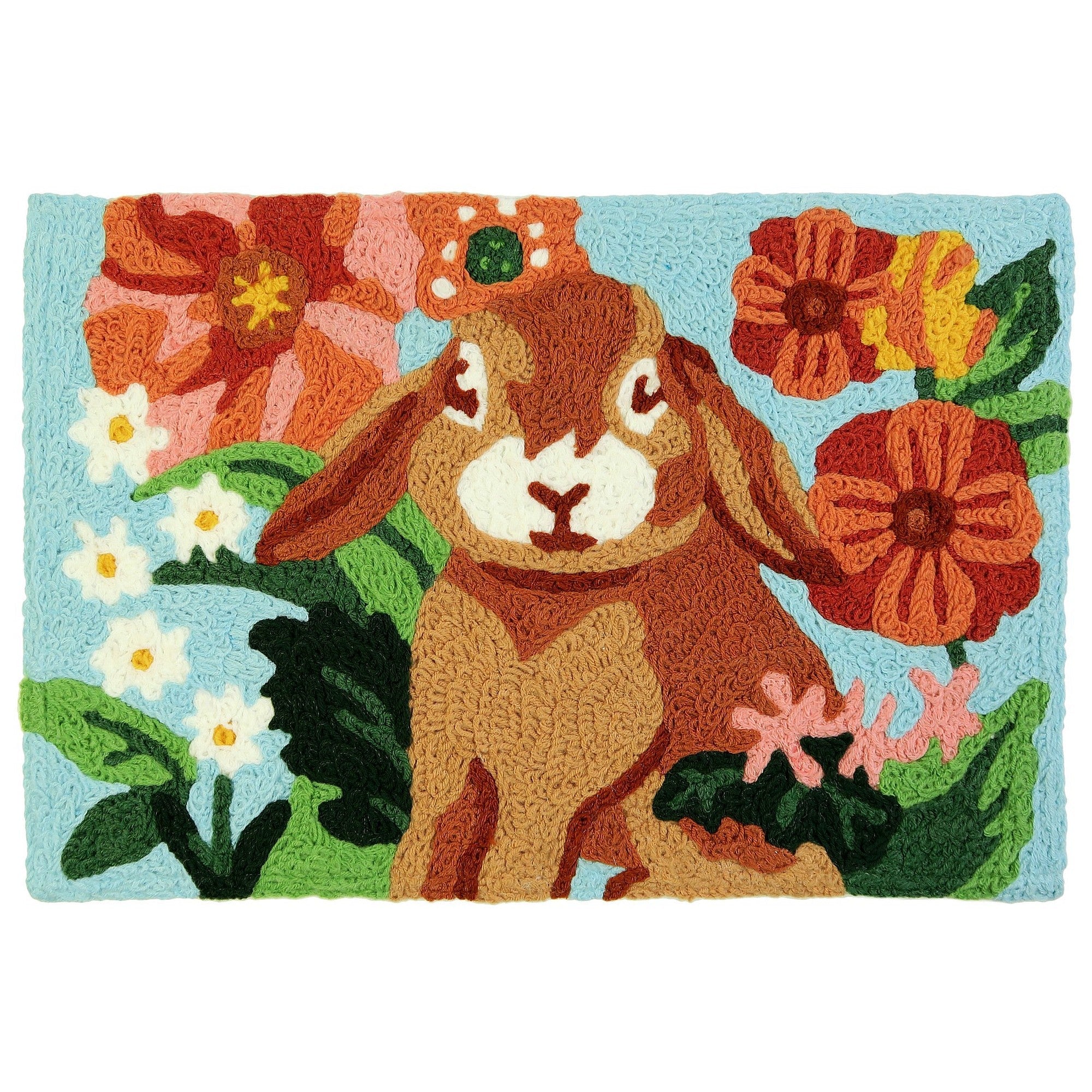 Jellybean Flower Power Dogs 20x30 Washable Accent Rug
