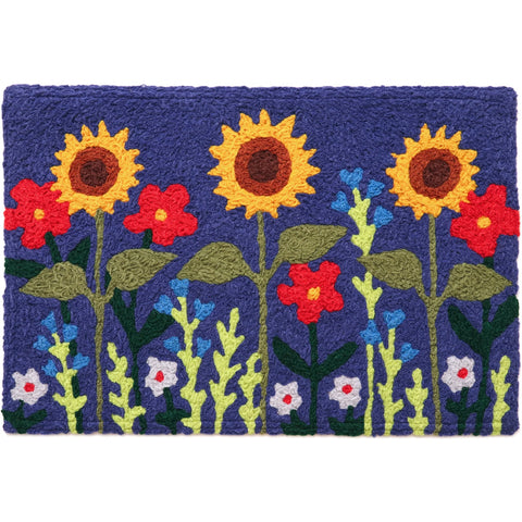 Jellybean Wild Sunflower Garden 20"x30" Washable Accent Rug