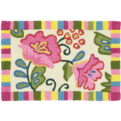 Jellybean Pink Petals 20"x30" Washable Accent Rug