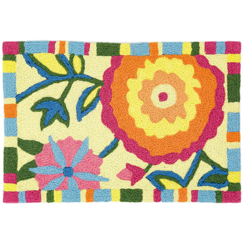 Jellybean Summbertime Flowers  20"x30" Washable Accent Rug