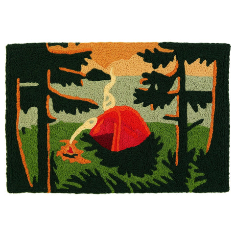 Lakeside Glamping Camping Theme Jellybean Accent Rug 20" x 30" Door Mat