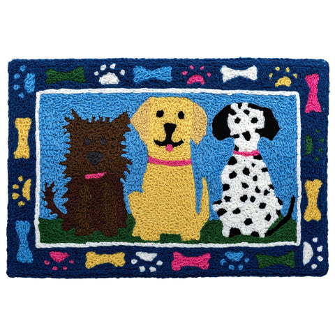 Puppy Gang Dog Themed Jellybean Accent Rug 20" x 30" Door Mat