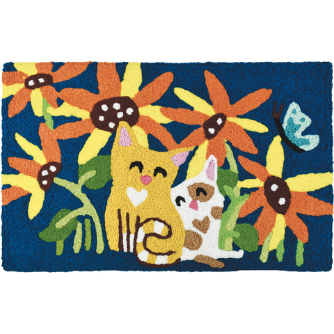 Kittens In The Garden  20" X 30" Jellybean Rug