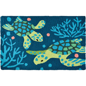 Deep Blue Sea Turtles  20" X 30" Jellybean Rug