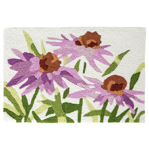 Violet Daisy Garden Jellybean Accent Floral Rug with Flowers 20" x 30" Door Mat