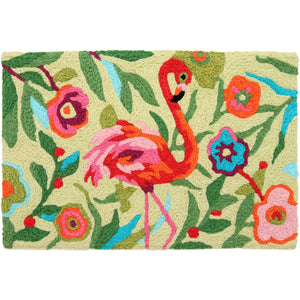 Jellybean Flamingo Garden 20"x30" Washable Accent Rug