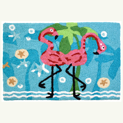 Dancing Flamingos  20" X 30" Jellybean Rug