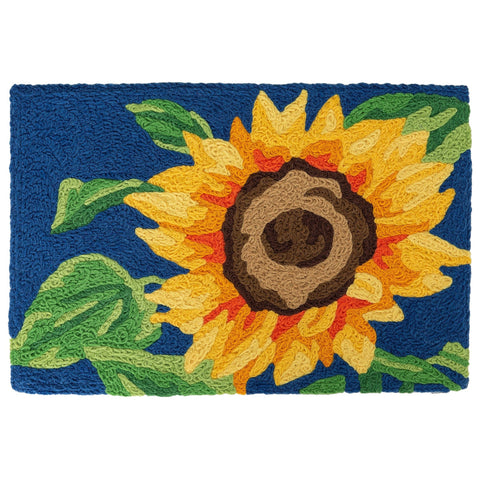 Bold Sunflower Jellybean Accent Floral Rug with Flower 20" x 30" Door Mat