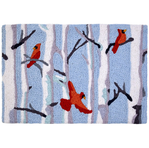 Cardinals in Birch Forest Cardinals Rug Christmas Rug 20 x 30 Jellybean Accent Rug